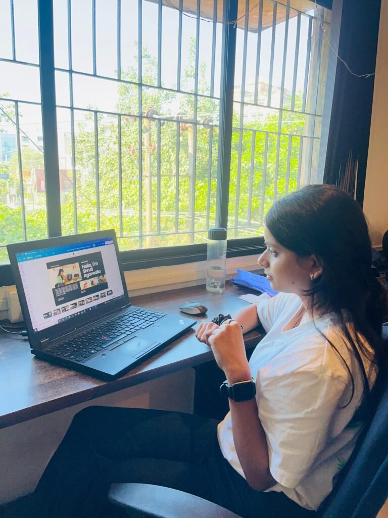 shruti in a work setup
